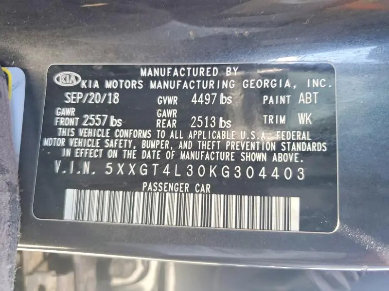 2019 KIA OPTIMA LX  