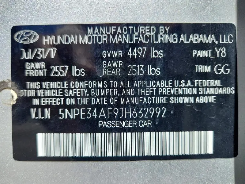 2018 HYUNDAI SONATA LIMITED  
