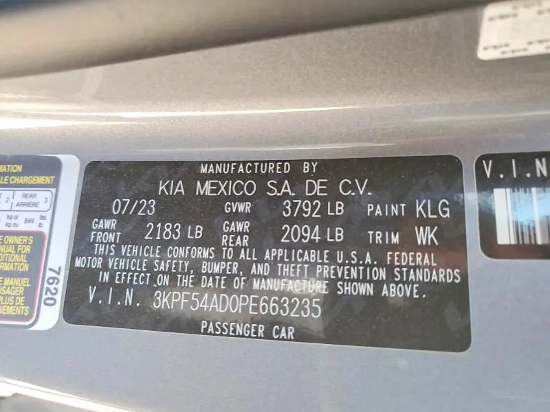 2023 KIA FORTE GT LINE  
