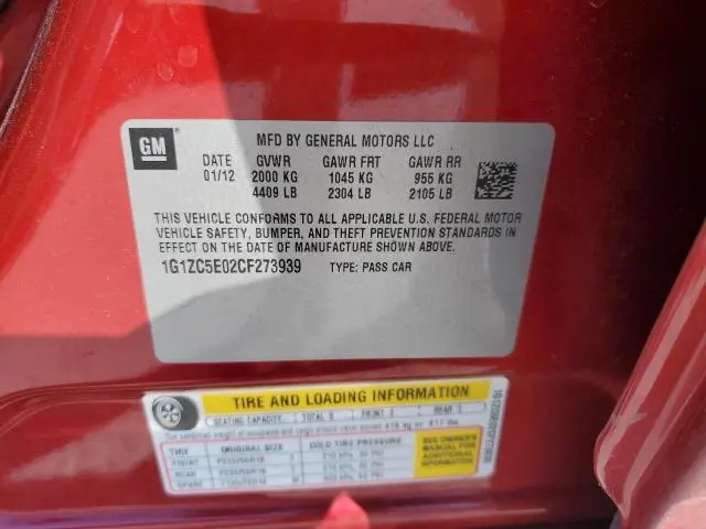2012 CHEVROLET MALIBU 1LT  