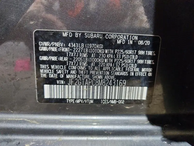 2021 SUBARU CROSSTREK PREMIUM  