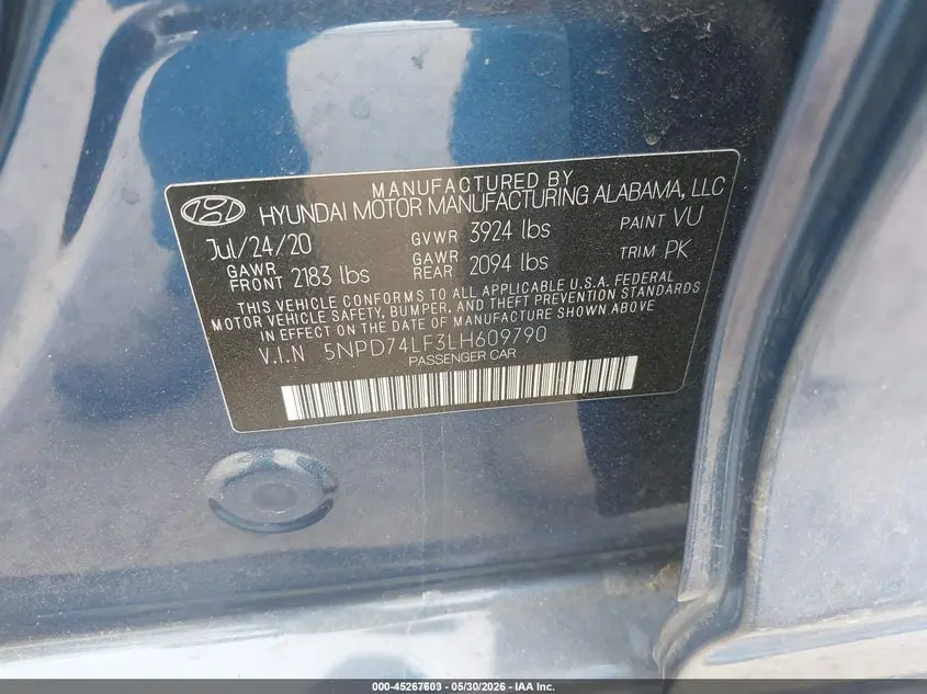 2020 HYUNDAI ELANTRA SE