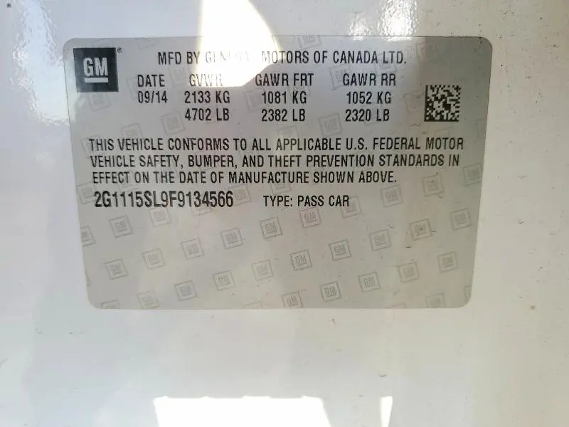 2015 CHEVROLET IMPALA LT  