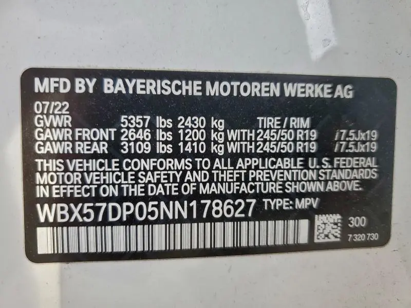 2022 BMW X3 XDRIVE30I  