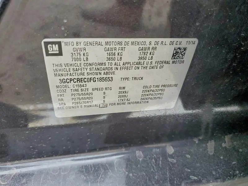 2015 CHEVROLET SILVERADO C1500 LT  