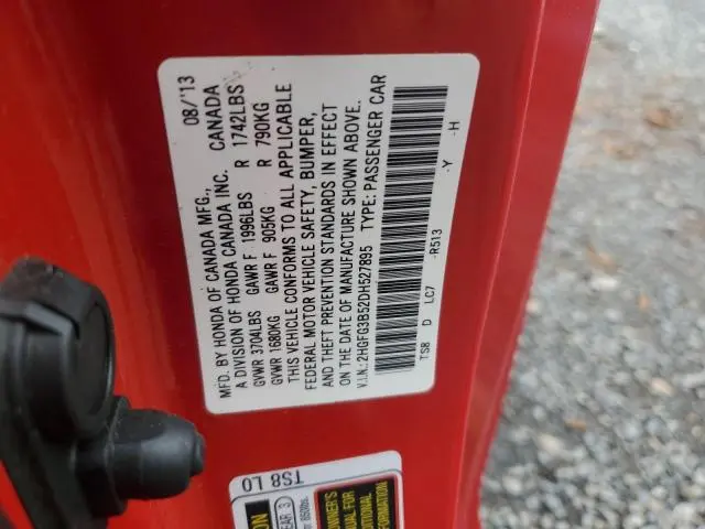 2013 HONDA CIVIC LX  