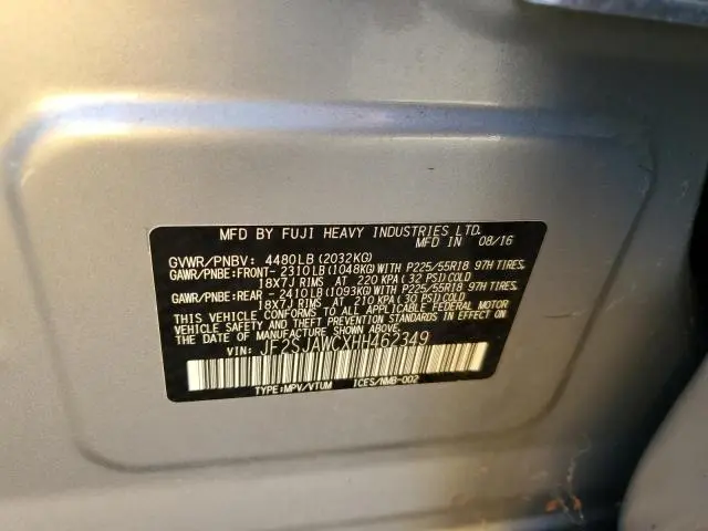 2017 SUBARU FORESTER 2.5I TOURING  