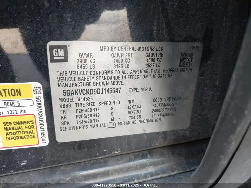 2013 BUICK ENCLAVE LEATHER