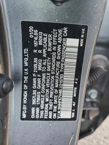 2020 HONDA CIVIC SPORT  
