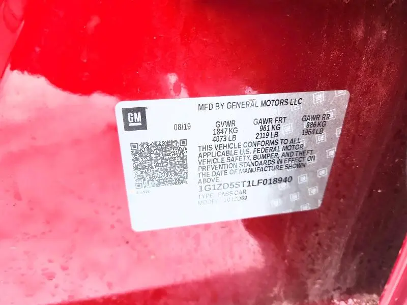 2020 CHEVROLET MALIBU LT  