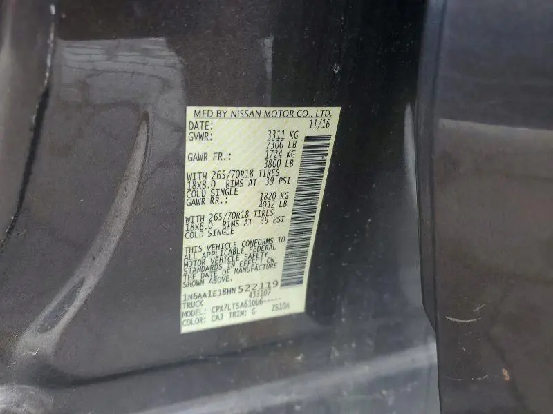 2017 NISSAN TITAN S  