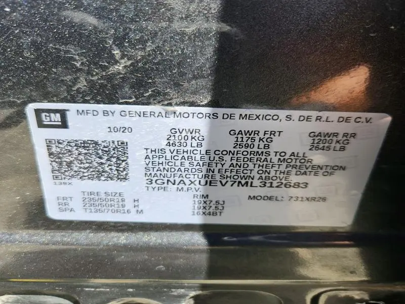 2021 CHEVROLET EQUINOX LT  