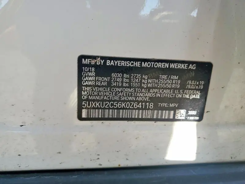 2019 BMW X6 XDRIVE35I  