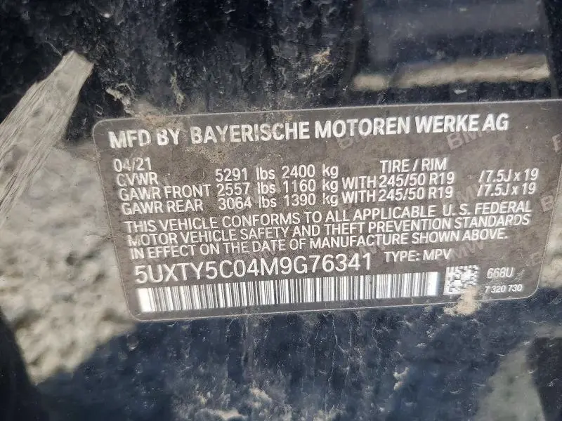 2021 BMW X3 XDRIVE30I  