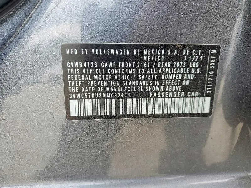 2021 VOLKSWAGEN JETTA S  