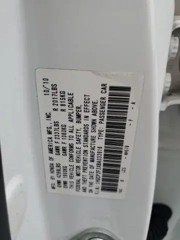 2011 HONDA ACCORD LX