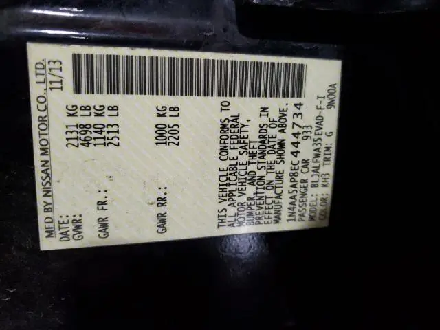 2014 NISSAN MAXIMA S  