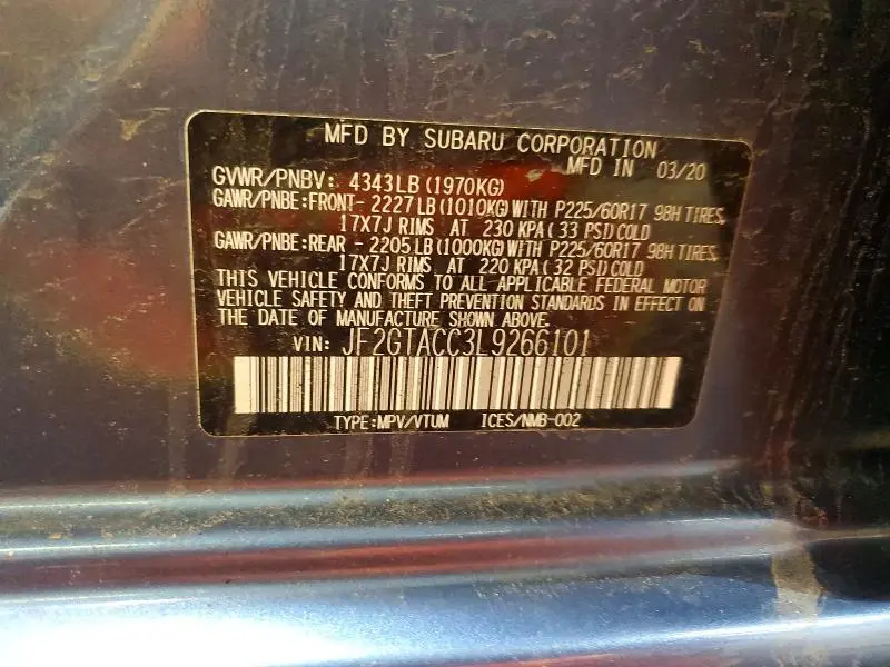 2020 SUBARU CROSSTREK PREMIUM  