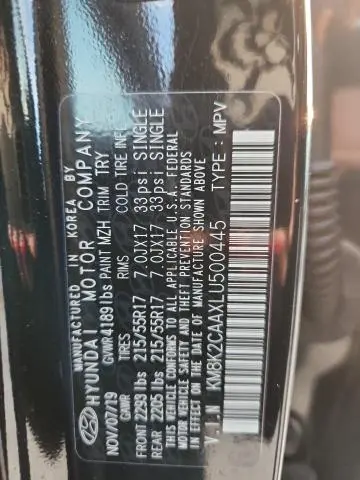 2020 HYUNDAI KONA SEL