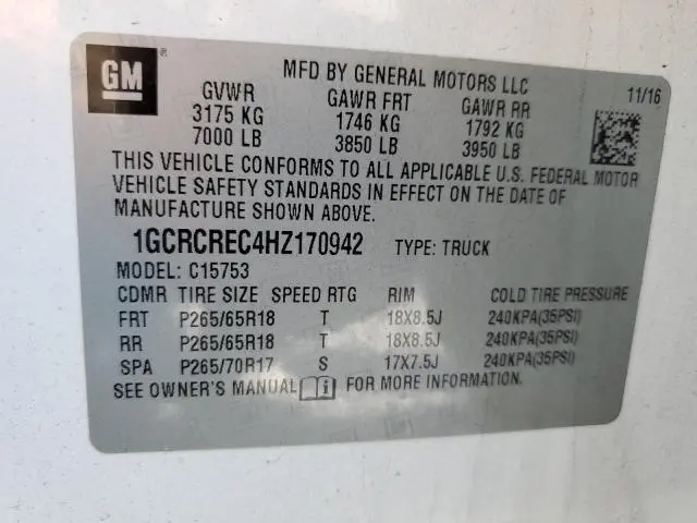 2017 CHEVROLET SILVERADO C1500 LT  