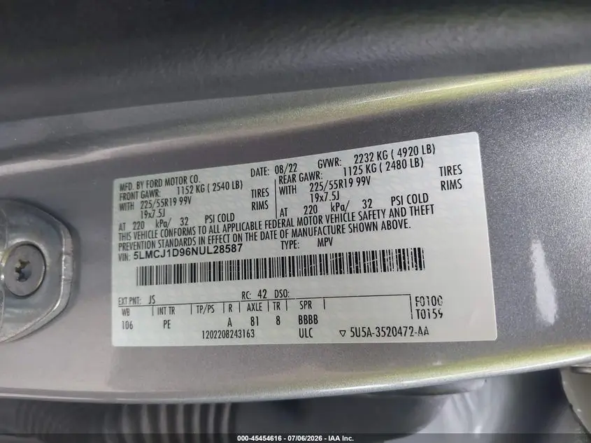 2022 LINCOLN CORSAIR STANDARD
