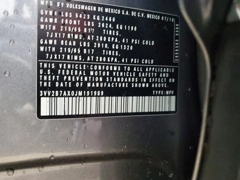2018 VOLKSWAGEN TIGUAN SE  