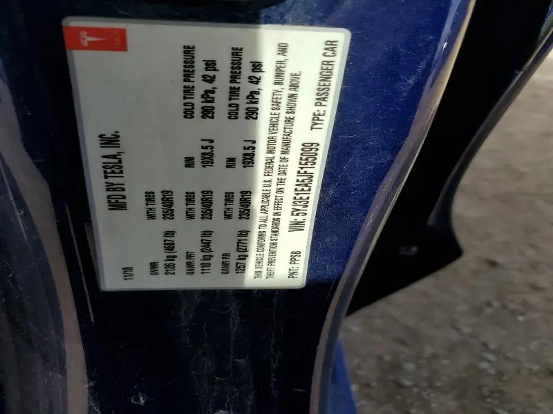 2018 TESLA MODEL 3   