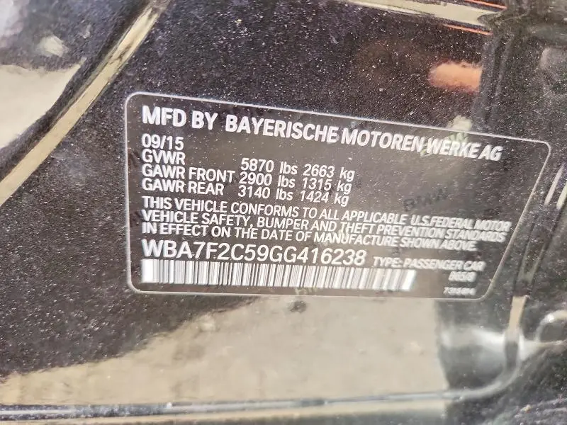 2016 BMW 750 XI  