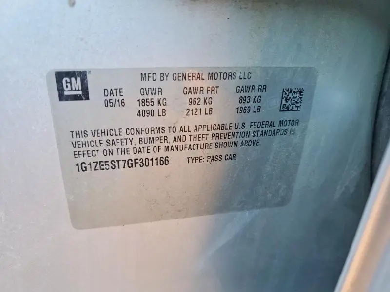 2016 CHEVROLET MALIBU LT  