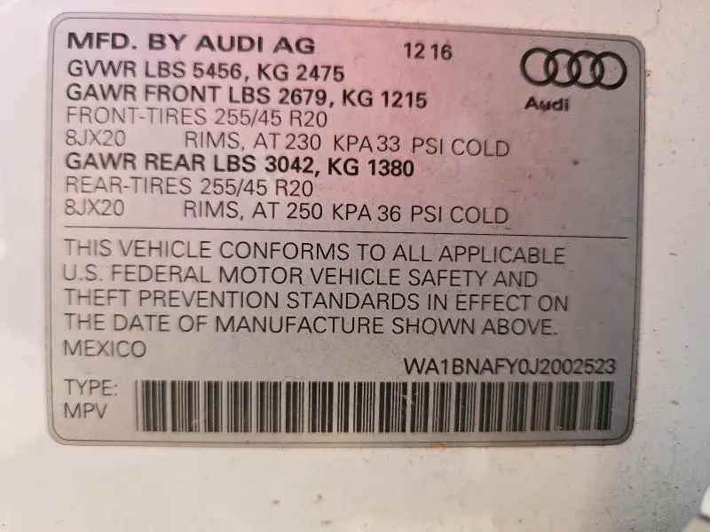 2018 AUDI Q5 PREMIUM PLUS  