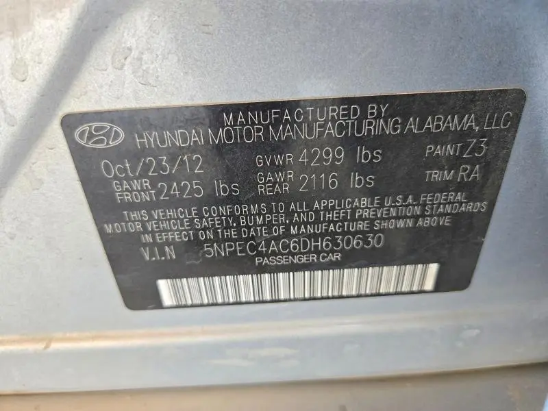 2013 HYUNDAI SONATA LIMITED  
