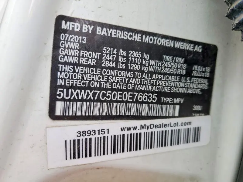 2014 BMW X3 XDRIVE35I  