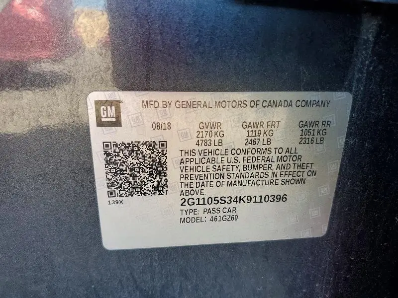 2019 CHEVROLET IMPALA PREMIER  