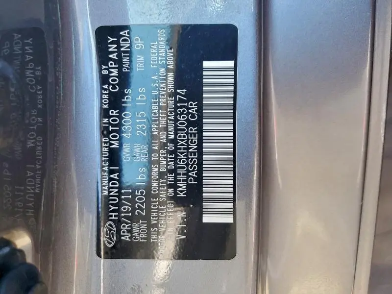 2011 HYUNDAI GENESIS COUPE 3.8L  