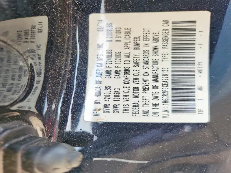 2014 HONDA ACCORD LX  