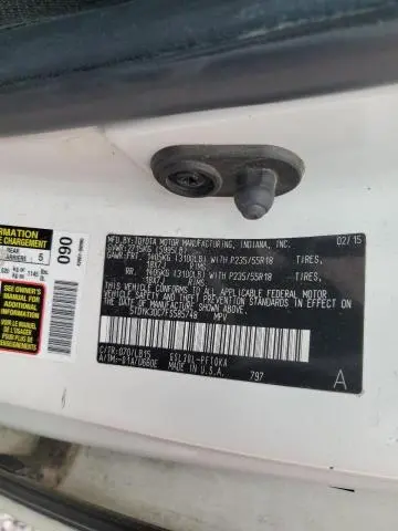 2015 TOYOTA SIENNA XLE  
