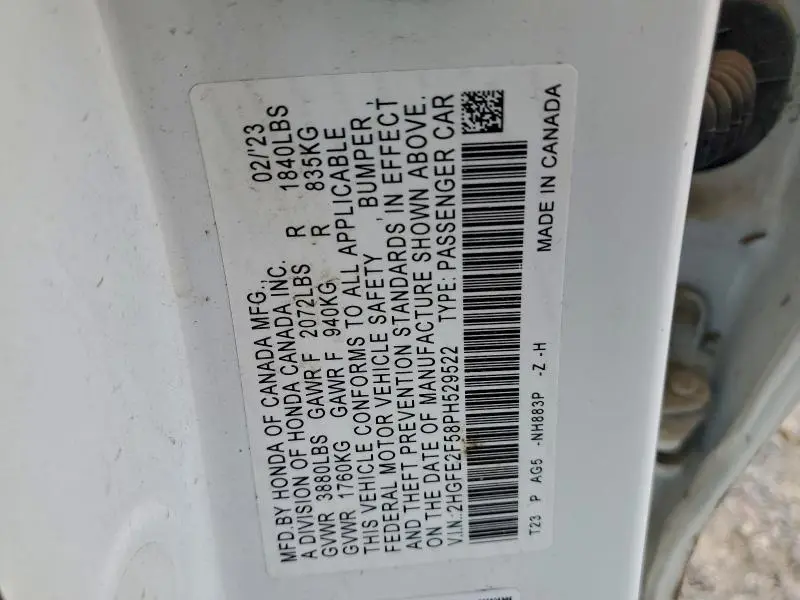 2023 HONDA CIVIC SPORT  