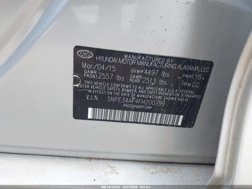 2015 HYUNDAI SONATA LIMITED