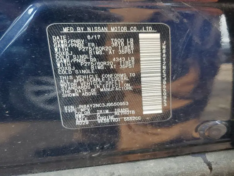 2018 NISSAN ARMADA SL  