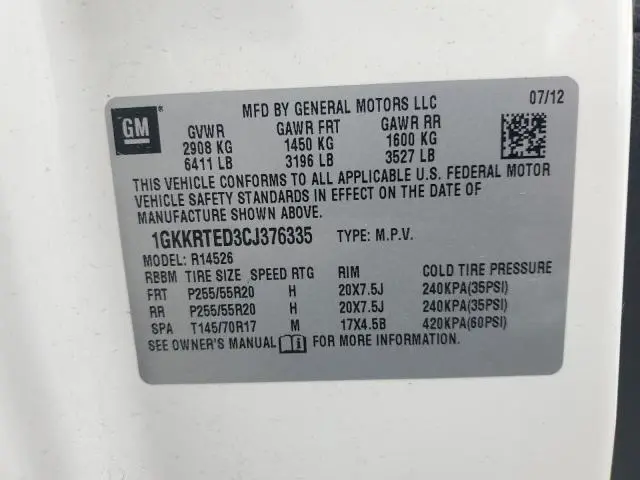 2012 GMC ACADIA DENALI  