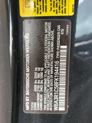 2015 BMW 435 I  