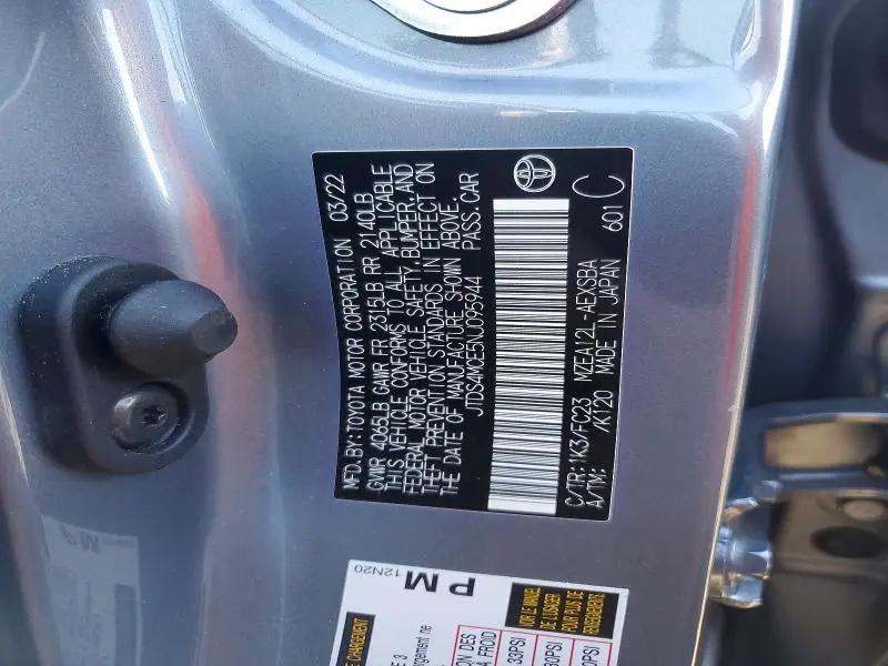 2022 TOYOTA COROLLA SE  