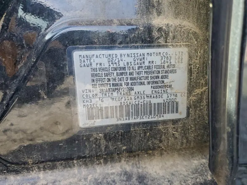 2014 NISSAN SENTRA S  