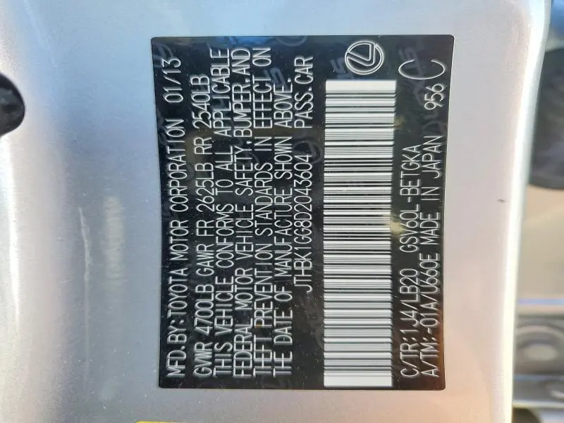 2013 LEXUS ES 350 BASE  