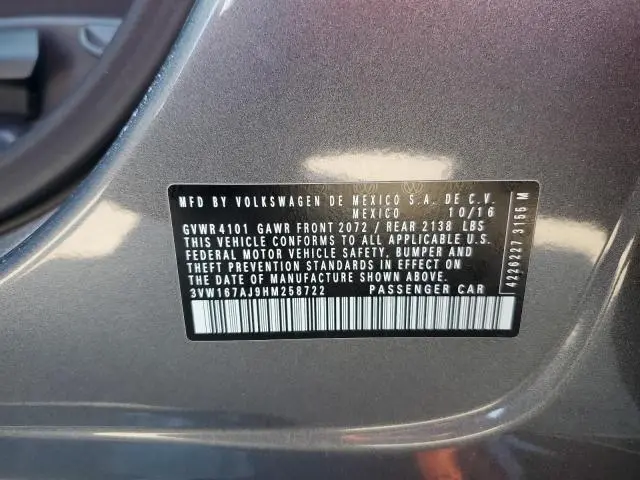 2017 VOLKSWAGEN JETTA S  