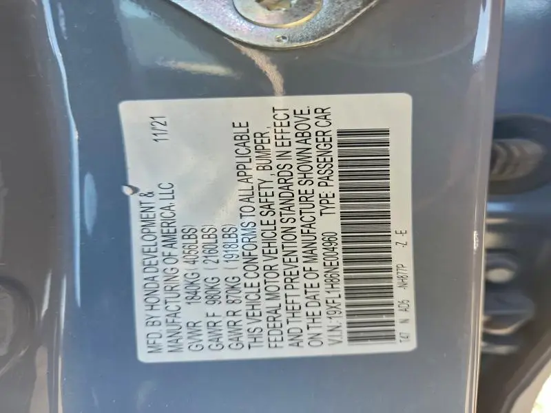 2022 HONDA CIVIC SPORT TOURING  