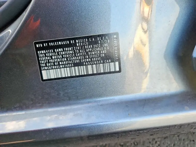 2020 VOLKSWAGEN JETTA S  