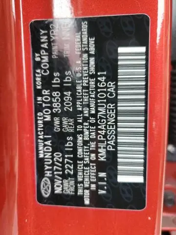 2021 HYUNDAI ELANTRA LIMITED  