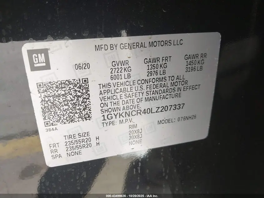 2020 CADILLAC XT5 FWD PREMIUM LUXURY