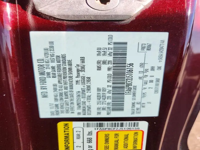 2018 FORD MUSTANG GT  